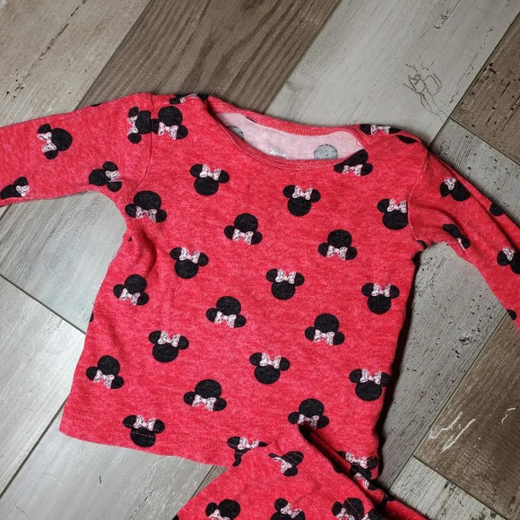 Disney Junior Minnie Mouse Red and Black Pajama Set Size 18m - Picture 6 of 10